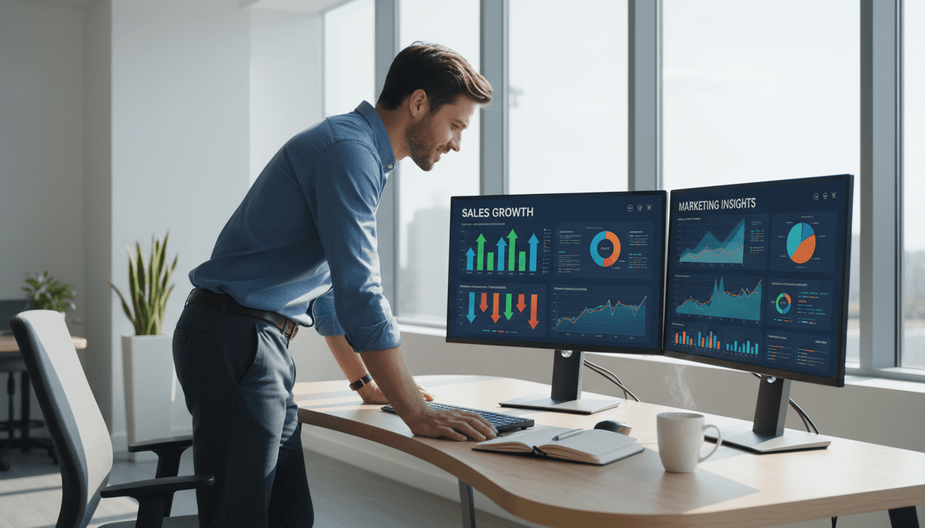 Data dashboard on monitors